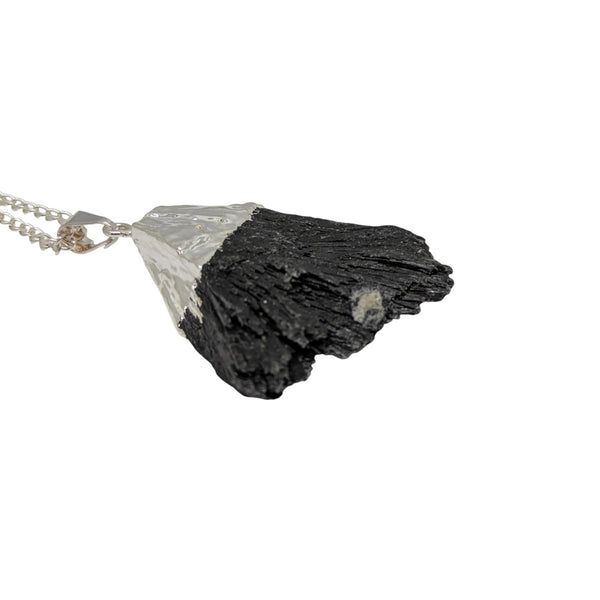 Raw Black Kyanite Necklace | Natural Gemstone Necklace