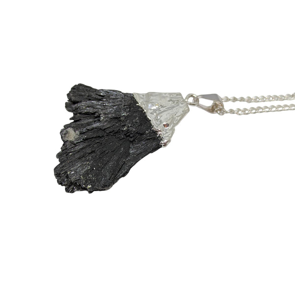Raw Black Kyanite Necklace | Natural Gemstone Necklace
