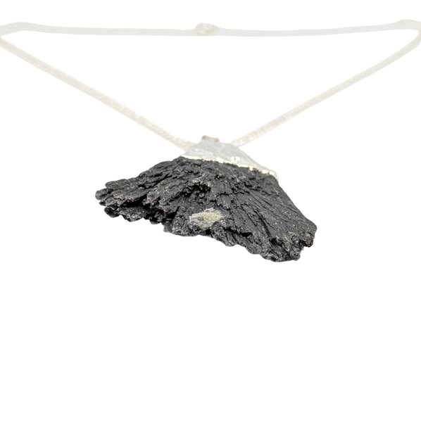 Raw Black Kyanite Necklace | Natural Gemstone Necklace