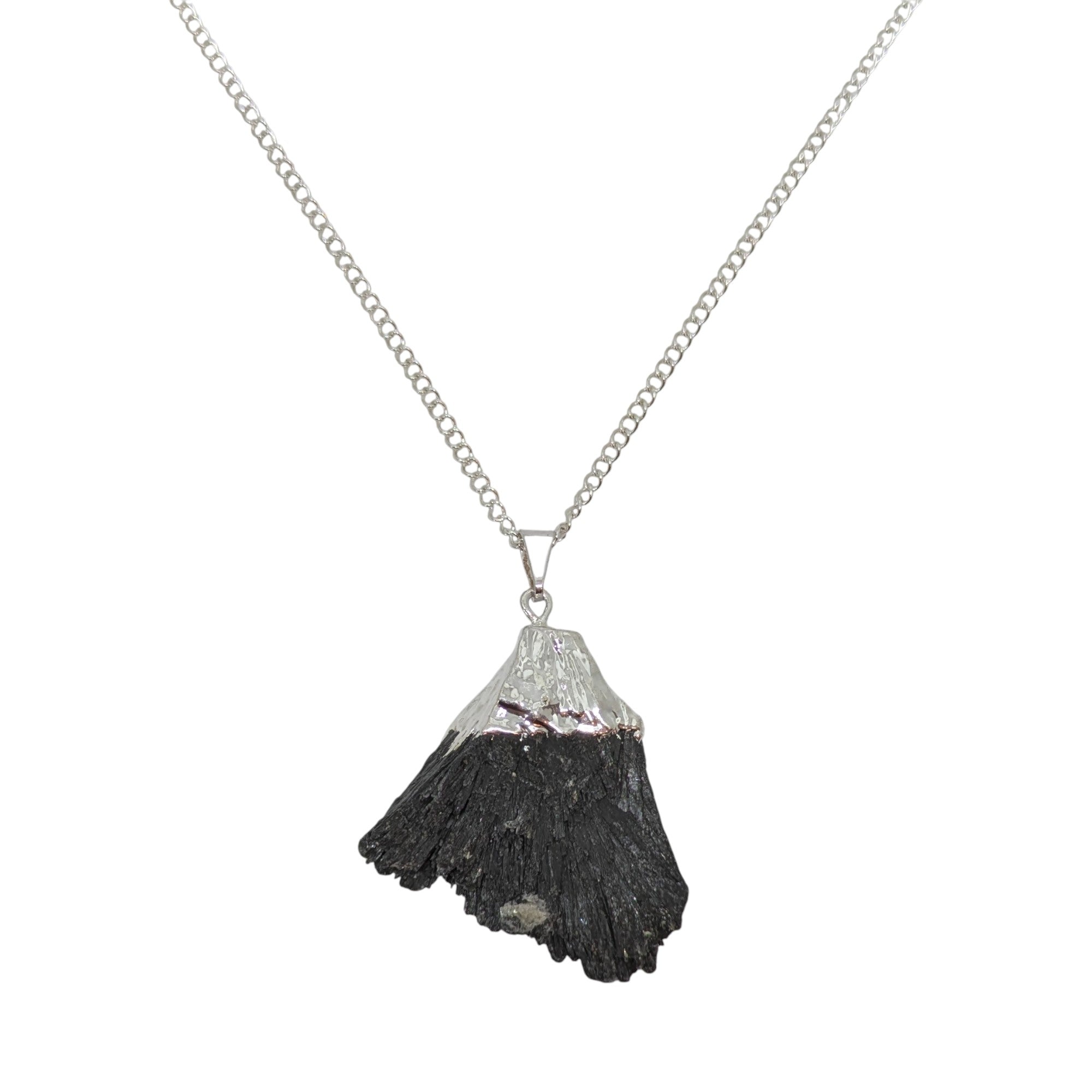 Raw Black Kyanite Necklace | Natural Gemstone Necklace