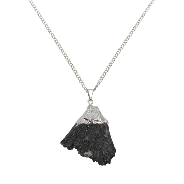 Raw Black Kyanite Necklace | Natural Gemstone Necklace
