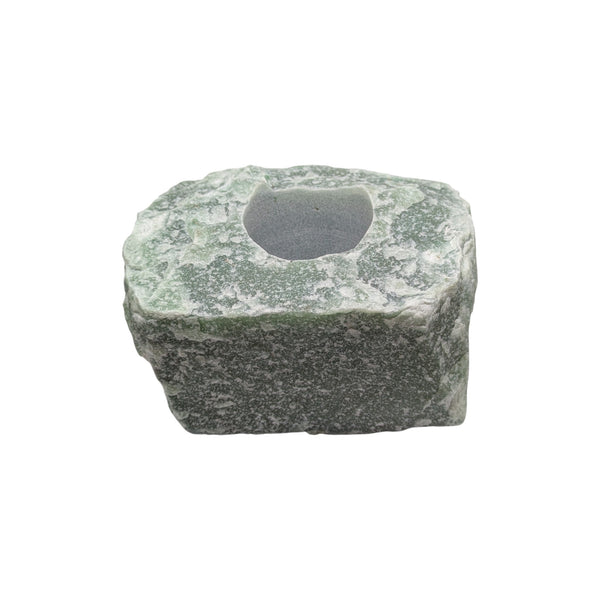 Raw Green Aventurine Crystal Tealight Holder - Crystal Candle - Gemstone Candle - UK Crystal Seller - Crystal Gifts