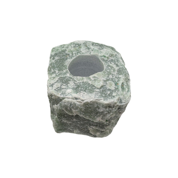 Raw Green Aventurine Crystal Tealight Holder - Crystal Candle - Gemstone Candle - UK Crystal Seller - Crystal Gifts