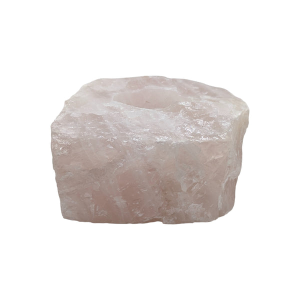 Rose Quartz Crystal Tealight Holder - Sold As Seen 001