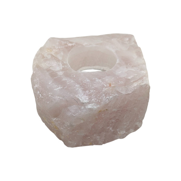 Rose Quartz Crystal Tealight Holder - Sold As Seen 001