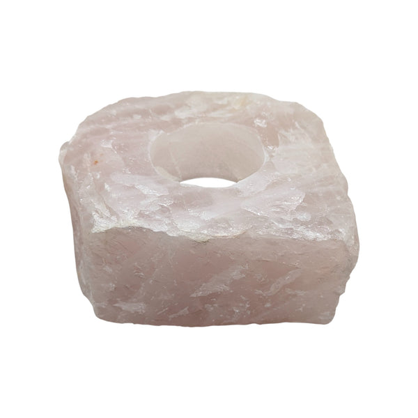 Rose Quartz Crystal Tealight Holder - Sold As Seen 001