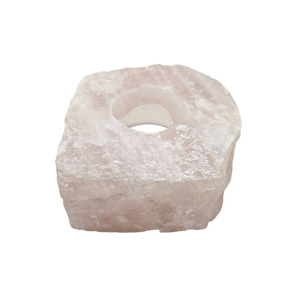 Rose Quartz Crystal Tealight Holder - Sold As Seen 001
