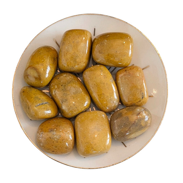 Yellow Jade Crystal Tumblestone UK - Rare Gemstones - Collectors Stones - Healing Crystals