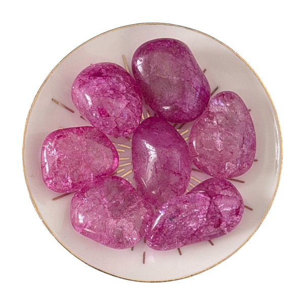 Crackle Quartz (Pink) Tumblestone
