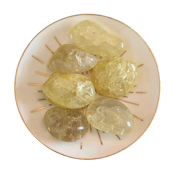 Crackle Quartz (Yellow) Tumblestone