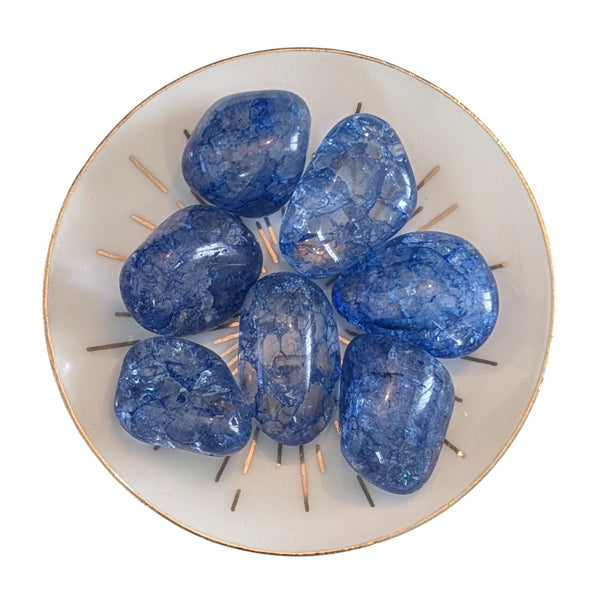 Crackle Quartz (Blue) Tumblestone