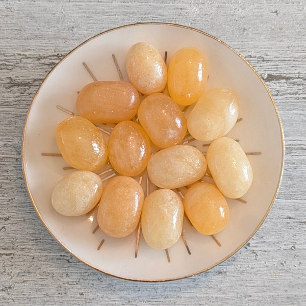 Orange Calcite Crystal Tumblestone - Gemstone For Positive Energy