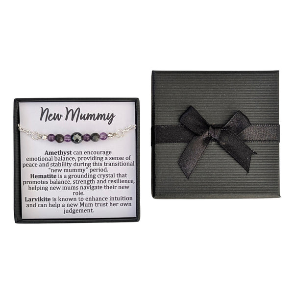 New Mummy Crystal Bracelet in a Gift Box UK - New Mum Gift - Gift for Her - Healing Crystals
