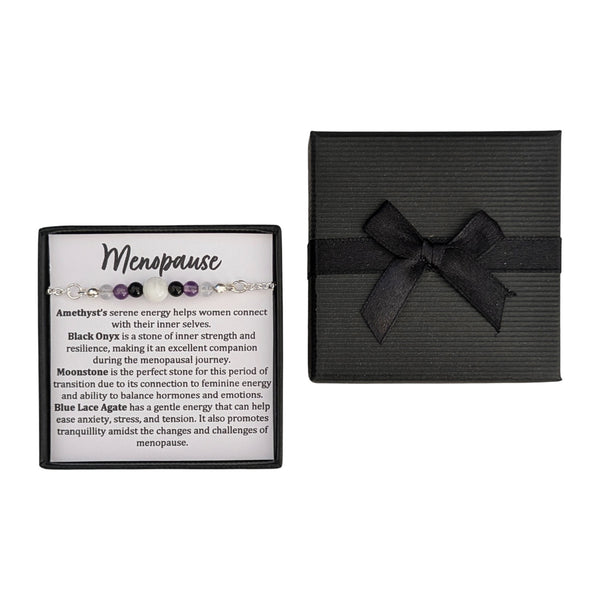 Menopause Crystal Bracelet in a Gift Box  UK - Gift for Her - Crystal Healing - Gemstone Jewellery - Menopause Suppot