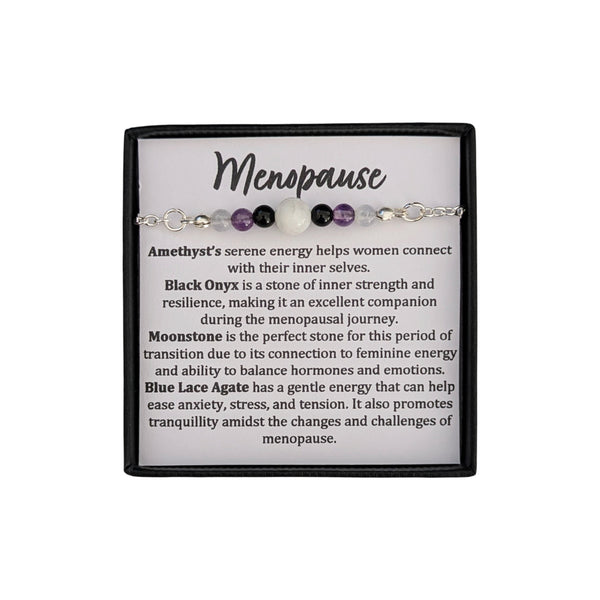 Menopause Crystal Bracelet in a Gift Box  UK - Gift for Her - Crystal Healing - Gemstone Jewellery - Menopause Suppot
