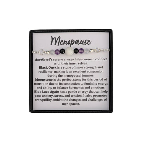 Menopause Crystal Bracelet in a Gift Box  UK - Gift for Her - Crystal Healing - Gemstone Jewellery - Menopause Suppot