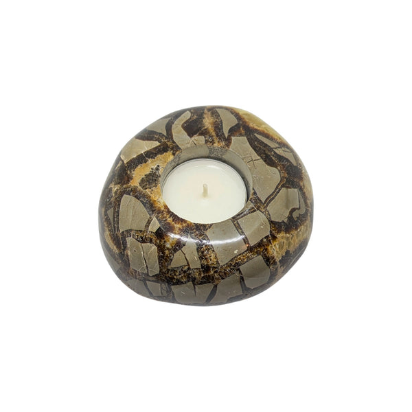 Septarian Crystal Tealight Holder - Unique Gifts - Dragon Stone - Crystal Candle Holder - Gemstone Candle - UK Crystal Seller