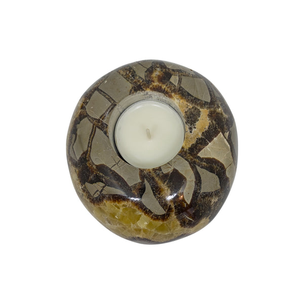 Septarian Crystal Tealight Holder - Unique Gifts - Dragon Stone - Crystal Candle Holder - Gemstone Candle - UK Crystal Seller