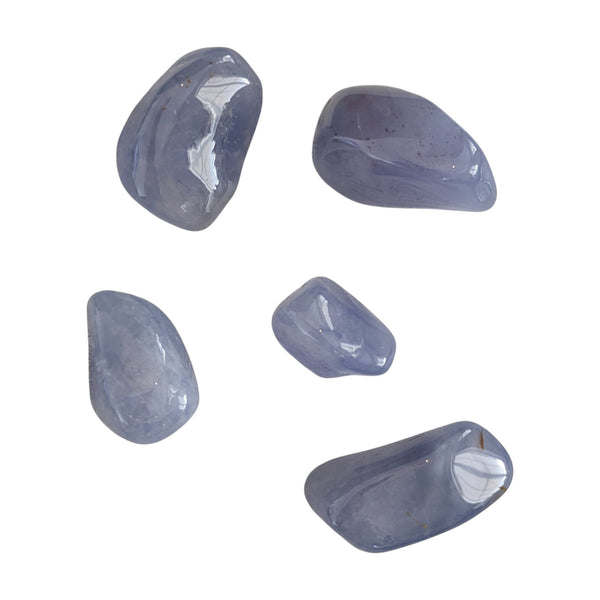 Blue Chalcedony Crystal Tumblestone - Calming Gemstone - Throat Chakra - Healing Crystals - UK Crystal Shop