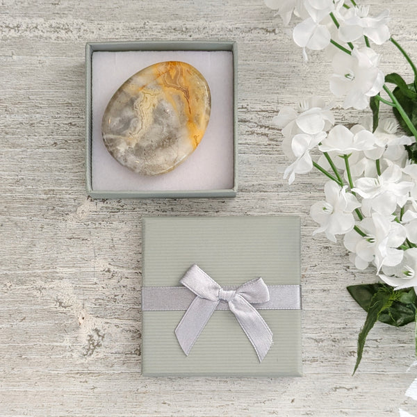 Crazy Lace Agate Crystal Thumb Stone - Laughter Stone - Happy Lace - Anxiety Relief - Meditation Tool - Healing Crystals