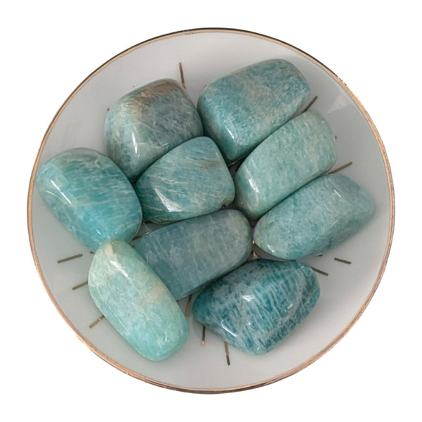 Amazonite Crystal Tumblestone - Stone of Hope, Crystal of Truth, Throat Chakra, Virgo Crystal, UK Crystal Shop