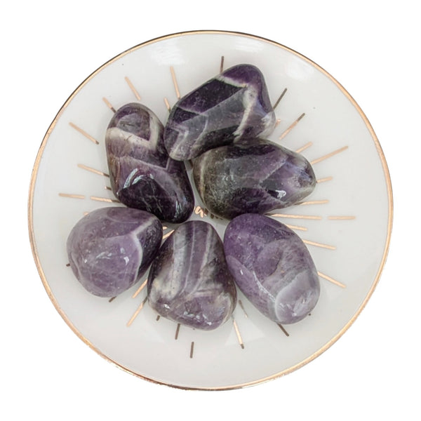 Amethyst (Chevron) Crystal Tumblestone - Self Discovery & Peace of Mind - Crystal Healing