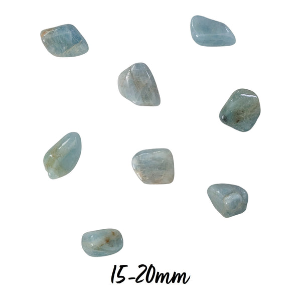 Aquamarine Crystal Tumblestone - Stone of Courage & Protection - Throat Chakra - Healing Crystals