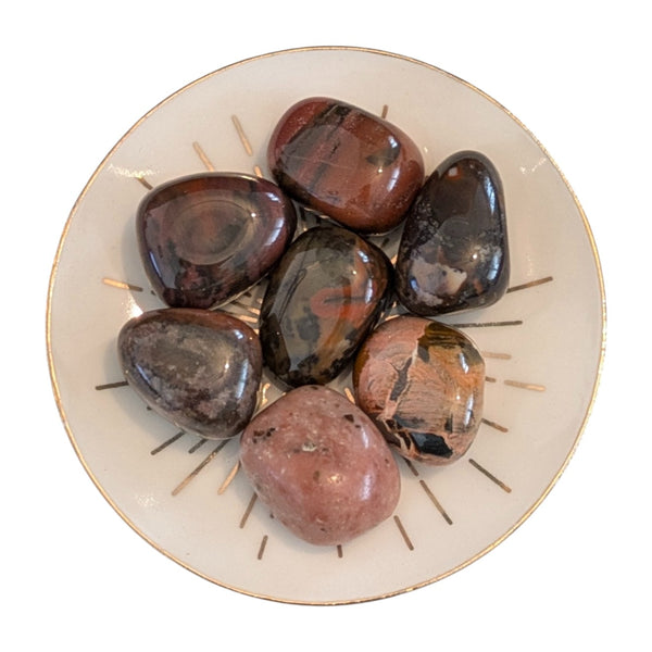 Bamboo Leaf Jasper Crystal Tumblestone - Self Empowerment Stone - Root Chakra - Leo Birthsign