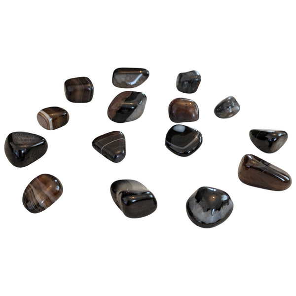 Black Banded Agate Tumblestone