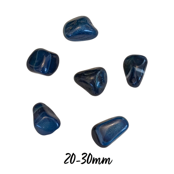 Blue Banded Agate Crystal Tumblestone - De-Stress - Throat Chakra - Healing Crystals