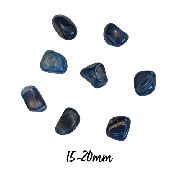 Blue Banded Agate Crystal Tumblestone - De-Stress - Throat Chakra - Healing Crystals
