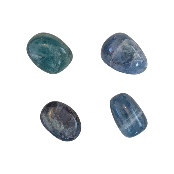 Blue Fluorite Crystal Tumblestone - The Genius Stone - Third Eye Chakra - Throat Chakra