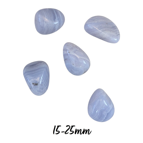 Blue Lace Agate Crystal Tumblestone - Stone of friendship - Throat Chakra - Stone for Pisces