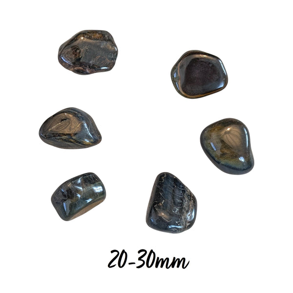 Blue Tigers Eye Crystal Tumblestone - Hawks Eye Crystal - Anxiety Gemstone - UK Crystal Shop