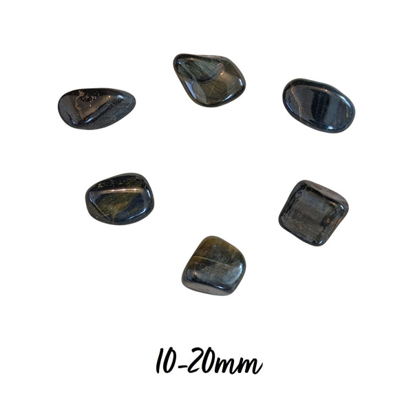 Blue Tigers Eye Crystal Tumblestone - Hawks Eye Crystal - Anxiety Gemstone - UK Crystal Shop