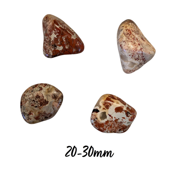 Brecciated Jasper (Light) Crystal Tumblestone - Grounding Gemstone - Sacral Chakra - Ethically Sourced Crystal - UK Crystal Shop