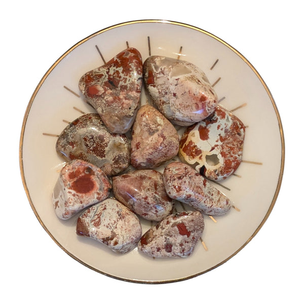 Brecciated Jasper (Light) Crystal Tumblestone - Grounding Gemstone - Sacral Chakra - Ethically Sourced Crystal - UK Crystal Shop