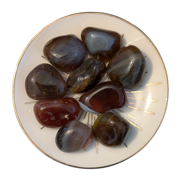 Brown Banded Agate Tumblestone - Balance & Stability - Root Chakra - Stone for Gemini