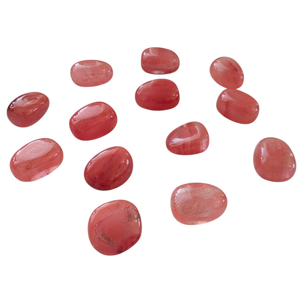 Cherry Quartz Tumblestone - Cinnabar & Quartz - Heart Chakra - Aquarius Stone - Balance & Harmony
