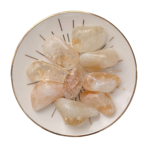 Citrine Tumblestone Crystal - UK Crystal Shop - Genuine Crystals - Ethically Sourced Gemstones - Stone of Healing Light