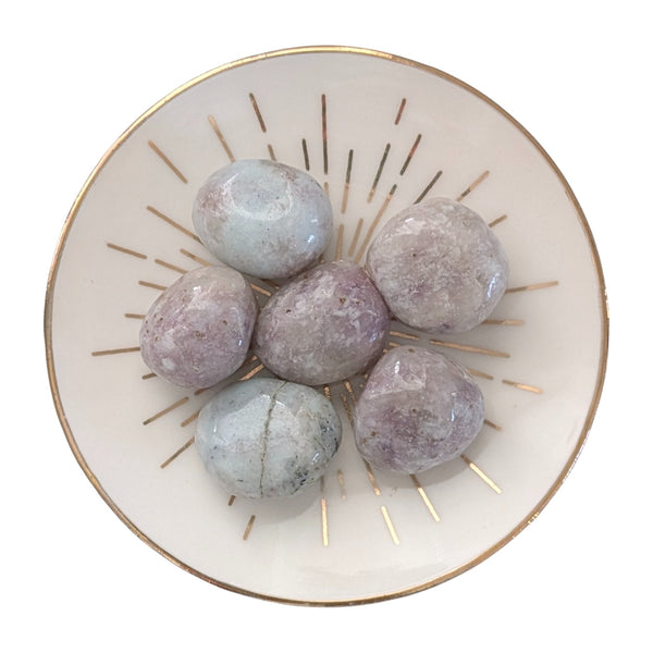 Cleavelandite with Lepidolite Inclusions Tumblestone - Rare Stones - Crown Chakra - Stone for Libra