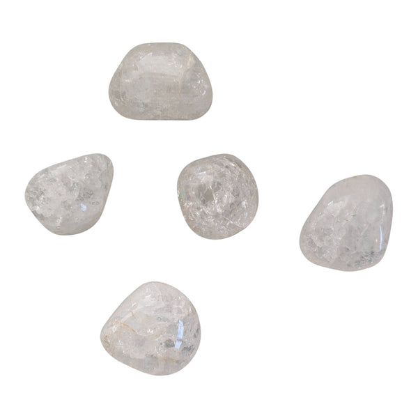 Crackle Quartz Crystal Tumblestone UK - Vein Quartz - Fire & Ice Quartz - Chakra Stones