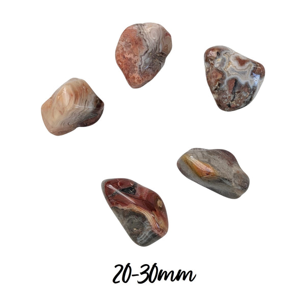 Crazy Lace Agate Tumblestone - Laughter Stone - Happy Lace - Mexican Agate - Crown Chakra - Gemini Stone