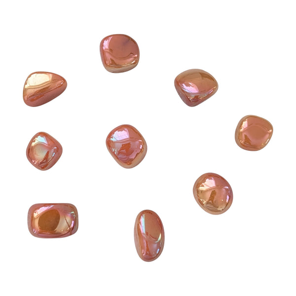 Tangerine Aura Quartz Crystal Tumblestone