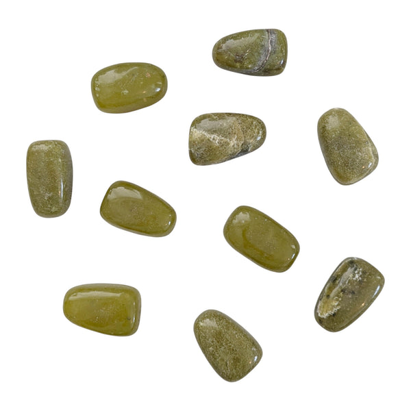 Jade (Olive) Tumblestone - Nephrite Jade luck, Prosperity & Abundance - Heart Chakra Stone