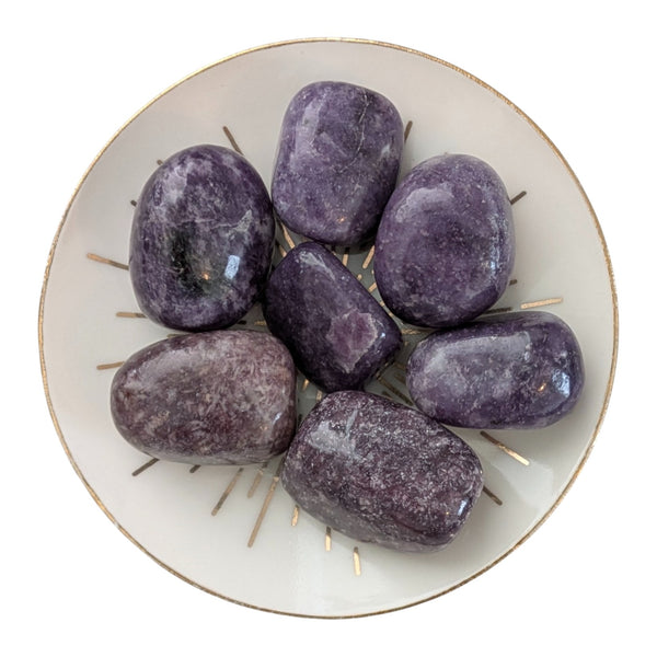 Lepidolite (Dark) Crystal Tumblestone - Peace Stone - UK Crystal Shop - Genuine Gemstones - Ethically Sourced - Self Love Crystal