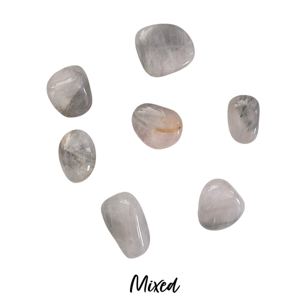 Lunar Rose Quartz Tumblestone - Stone for Self Love & Peaceful Relationships - Heart & Crown Chakra