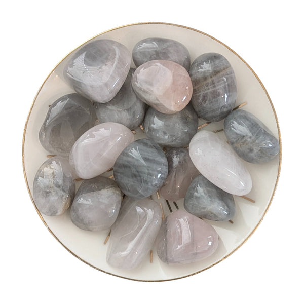 Lunar Rose Quartz Tumblestone - Stone for Self Love & Peaceful Relationships - Heart & Crown Chakra
