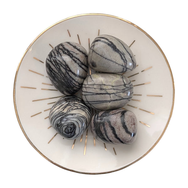 Net (Spider Web) Jasper Tumblestone - The Master of the Unconscious Mind Stone - Stone for Scorpio