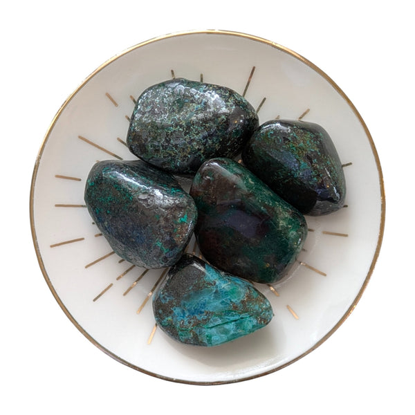 Malachite & Chalcocite Crystal Tumblestone UK - Rare Gemstones - Collectors Stones - Healing Crystals